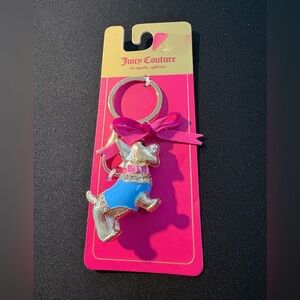 Juicy Couture Pink and Blue Dog Keychain